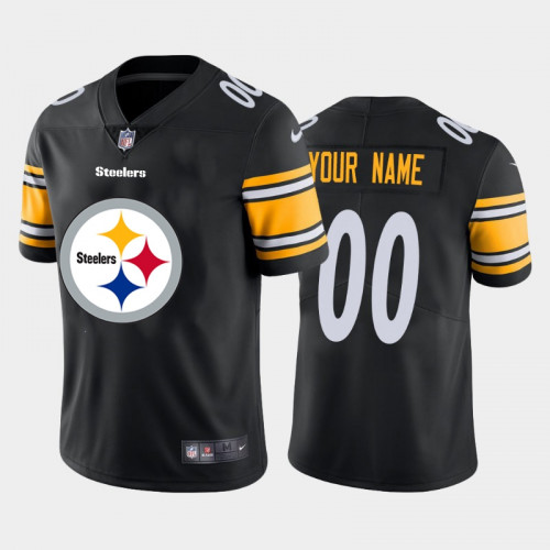 Men's Pittsburgh Steelers ACTIVE PLAYER Custom Black NFL 2020 Team Big Logo Limited Stitched Jersey